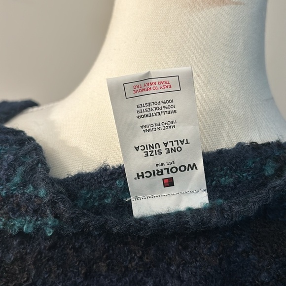 Plaid Textured Wrap Sweater Poncho Scarf - Picture 4 of 5